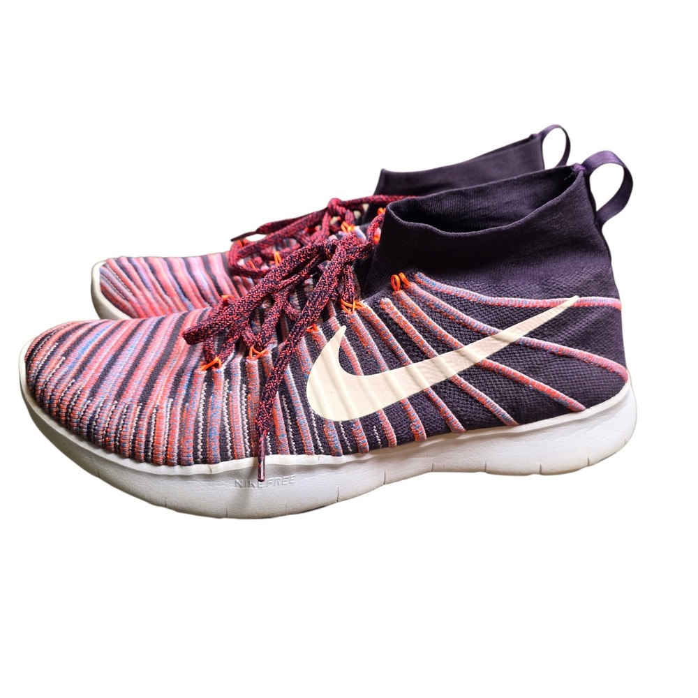 Nike Free Train Force Flyknit Mens Purple Orange Blue Running Shoes Size 13